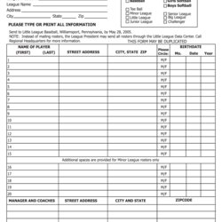 Super Little League Position Rotation Template Form Fill Out And Sign Roster Printable Blank Rosters Large