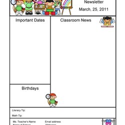 Fantastic Free Printable Newsletter Template For Templates Preschool