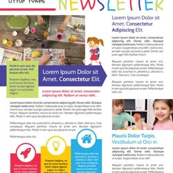 Matchless Awesome Daycare Newsletter Template Pertaining To Brochure Newsletters