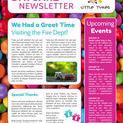Terrific Daycare Info Newsletter Template Templates Newsletters
