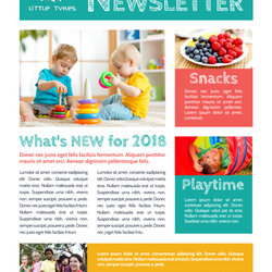 Very Good Daycare Newsletter Template Playtime
