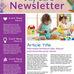 Sterling Happy Daycare Newsletter Template Templates Does Work