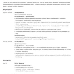 New Grad Nurse Resume Template With Examples Tips Nursing Example Rn