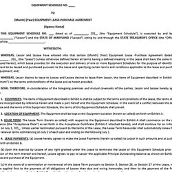 Exceptional Equipment Purchase Agreement Template