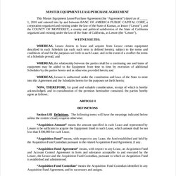Lease Purchase Agreement Word Google Docs Apple Pages Equipment Template Templates