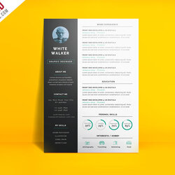 Supreme Free Simple And Clean Photo Resume Template In Form Format