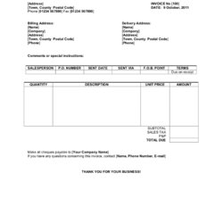 Great Free Invoice Templates For Word Excel Open Office Template Microsoft Format File