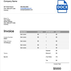 Word Invoice Templates Template