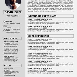 Page Resume Template Free Download Word Templates Doc