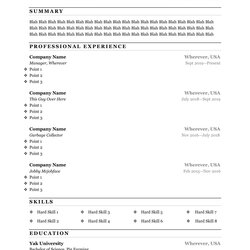 Very Good Resume Template File