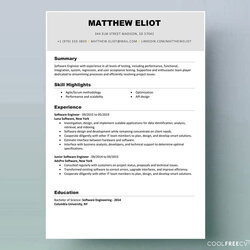 Super Free Resume Templates Examples Ms Word Microsoft Doc Format Example Engineer Software It