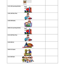 Sample Preschool Daily Schedule Download Printable Template Fill Print Big Size Templates Format Form