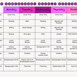 Brilliant Preschool Daily Schedule Template Weekly