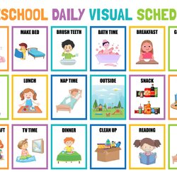 Fine Best Printable Preschool Visual Daily Schedule For Free At Cards Via