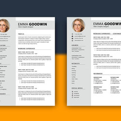 Sterling Free Page Resume Template With Matching Cover Letter Design