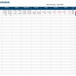 Very Good Work Hour Schedule Template Lovely Excel Shift Payroll Printable Timetable Templates Hr Employee