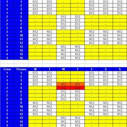 Hour Rotating Shift Schedule Excel Templates Rotation Coverage Shifts Schedules Pattern Roster Rota Rosters