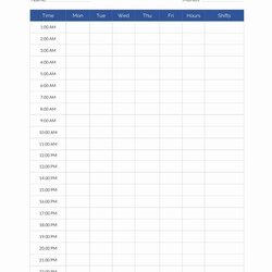 Hour Shift Schedule Template Unique Hours Templates Excel Timetable