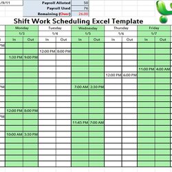Great Shift Schedule Template Scheduling Excel Shifts Rotating Schedules Employees Crews Timetable Crew