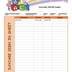 Sublime Sign Up Sheet In Templates Word Excel Daycare