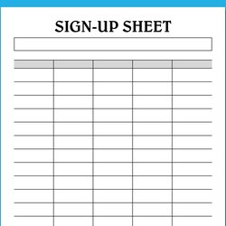 Excellent Sign Up Sheet Template Printable Blank For