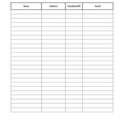 Great Sign Up Sheet In Templates Word Excel