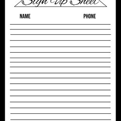 Terrific Copy Of Sign Up Sheet Template Ts