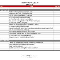 Preeminent Sample Punch List Temp Page