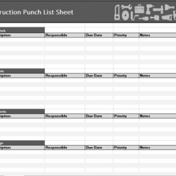 Sterling Free Construction Punch List Templates Ms Office Documents