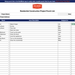 Free Construction Punch List Template Residential Busy Hero