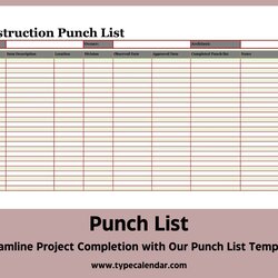 Tremendous Free Printable Punch List Templates Master Your Project