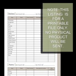 Admirable Home Construction Punch List Instant Download Printable Snag