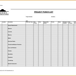 Fine Template Punch List Forms Construction Project