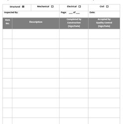 Marvelous Free Sample Construction Punch List Templates Printable Samples Is Pending Load