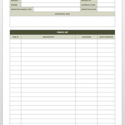 Legit Construction Punch List Template For Your Needs Source