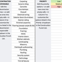Excellent Project Management Punch List Template Construction Category Database