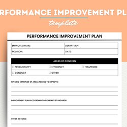 Magnificent Performance Improvement Plan Template Pip Editable