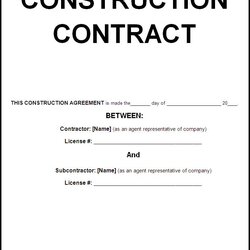Magnificent Construction Contract Template Professional Word Templates Agreement Sample Work Contractor