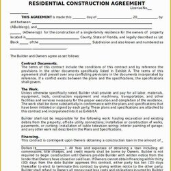 Very Good Residential Construction Contract Template Free Of Forms Example Contracts Agreement Amp Templates