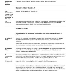 Construction Contract Sample Better Than Word And Template Templates Commercial Agreement Simple Builder