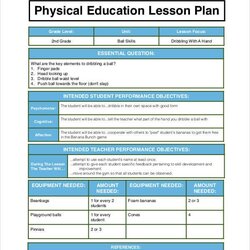 Pin On Lesson Plan Template Physical