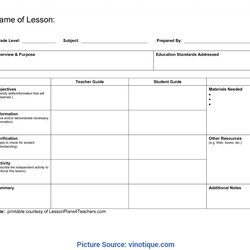 Super Lesson Plan Template Fearsome Highest Clarity