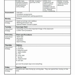 Great Lesson Plan Template Fresh High School Physical Education Plans Elementary Choose Board