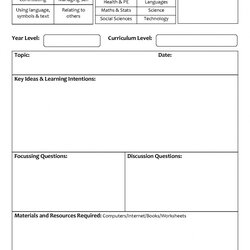 Brilliant Lesson Plan Template Sample Awesome Example