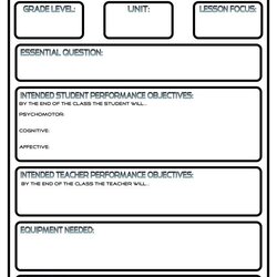 Lesson Plan Template Luxury Plans Phys Review Physical
