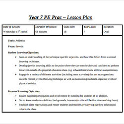 Capital Lesson Plan Template Business Physical Education