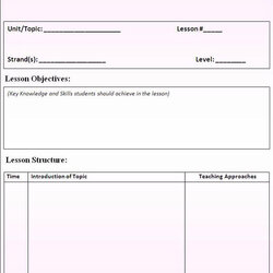 The Highest Standard Elementary Lesson Plan Template Simple Related Posts Of