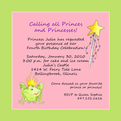 Outstanding The Best Birthday Invitation Wording Samples Home Family Style And Poems Bash Luxury Princess