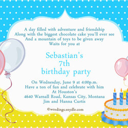 Preeminent The Best Birthday Invitation Wording Samples Home Family Style And Invitations Wordings Seventh Of