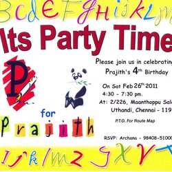 Birthday Invite Invitation Party Invites New